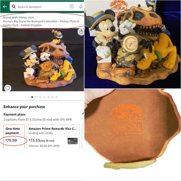 Disney Animal Kingdom Big Dig in the Boneyard Figurine Sculpture w Clock NEW - Picture 6 of 13